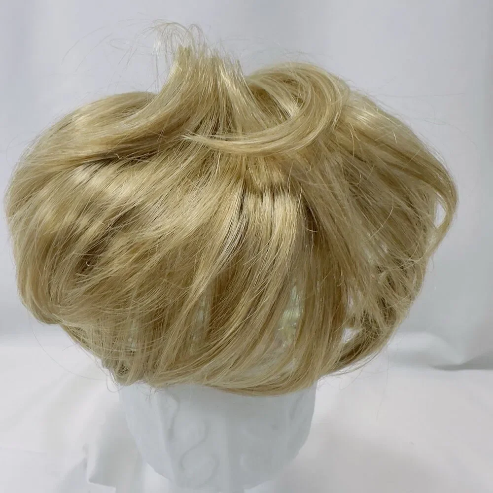 Synthetic Hair Piece Clip On Blonde Topper Hairpiece Netting Covers Hair Loss